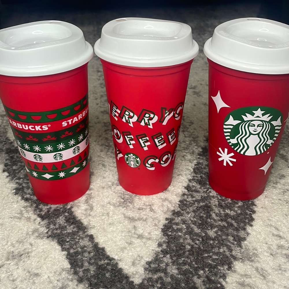 3 Brand New Starbucks Reusable Cups